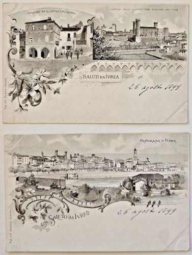Cartoline 1899 ivrea to - cartoline,